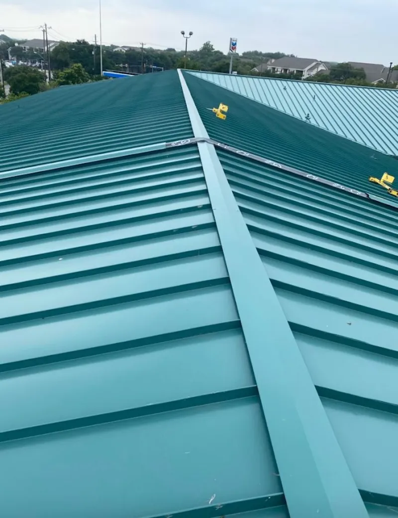Green commercial metal roof ridge and valley for Metal Roof Repair in Garden Home-Whitford
